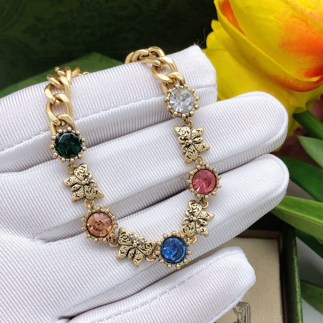 18K GG Interlocking G Crystals Bracelet