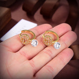 18K GG Interlocking G Diamond Earrings