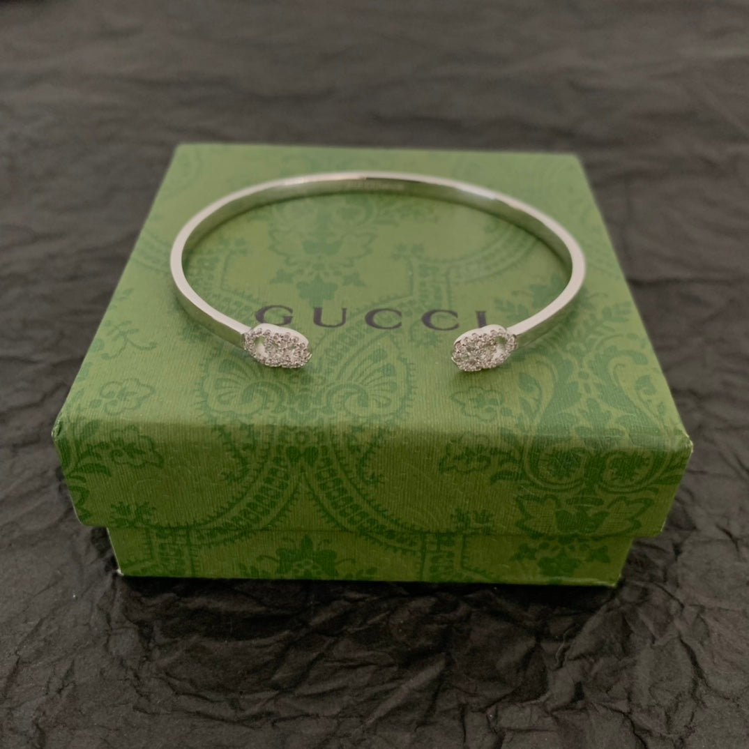 18K GG Running Diamond Cuff Bracelet