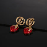 18K GUCCI Double G Strawberry Earrings