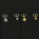 18K CD Pearl Diamond Drop Earrings