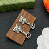 18K GG Tiger Drop Earrings