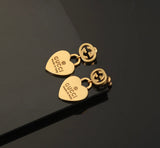 18K GG Heart Pendant Earrings