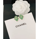 18K CC Green Earrings