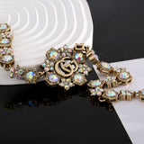 18K GG Crystals Chain Choker Necklace