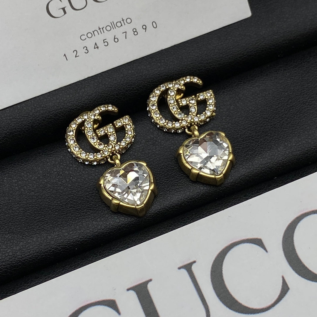 18K GG Crystal Pendant Earrings