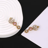 18K GG Flower Crystal Earrings