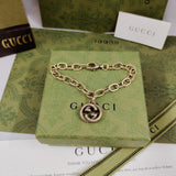 18K GG Striped Pendant Bracelet