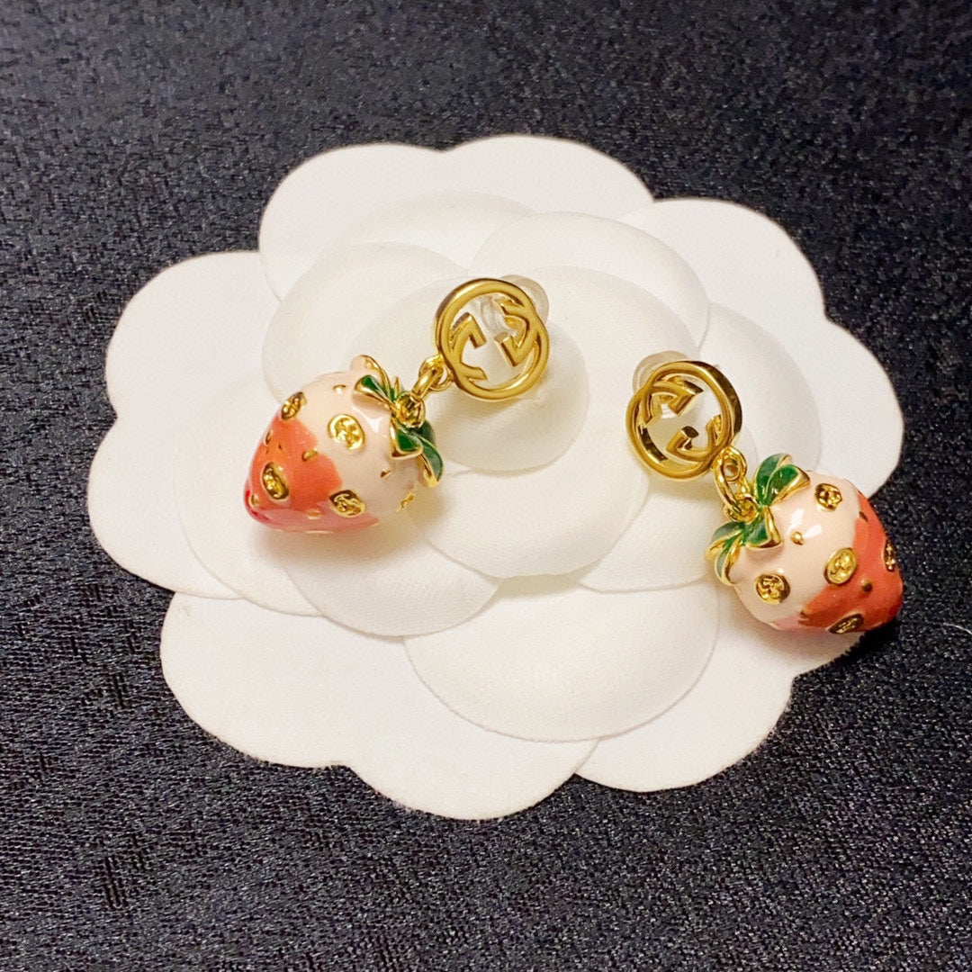 18K GG Strawberry Earrings