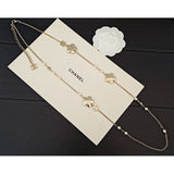 18K CC Blue Flower Long Necklace