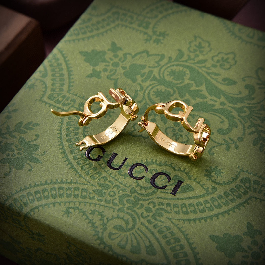 18K GG Script Earrings