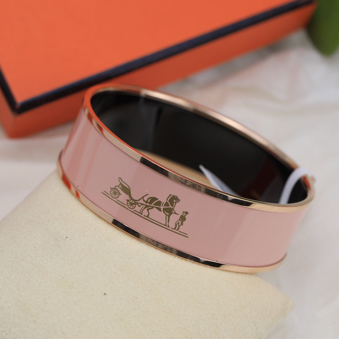18K Enamel Cal¡§¡§che Wide Bangle H Bracelet