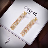 18K CE Coeur Diamond Long Earrings