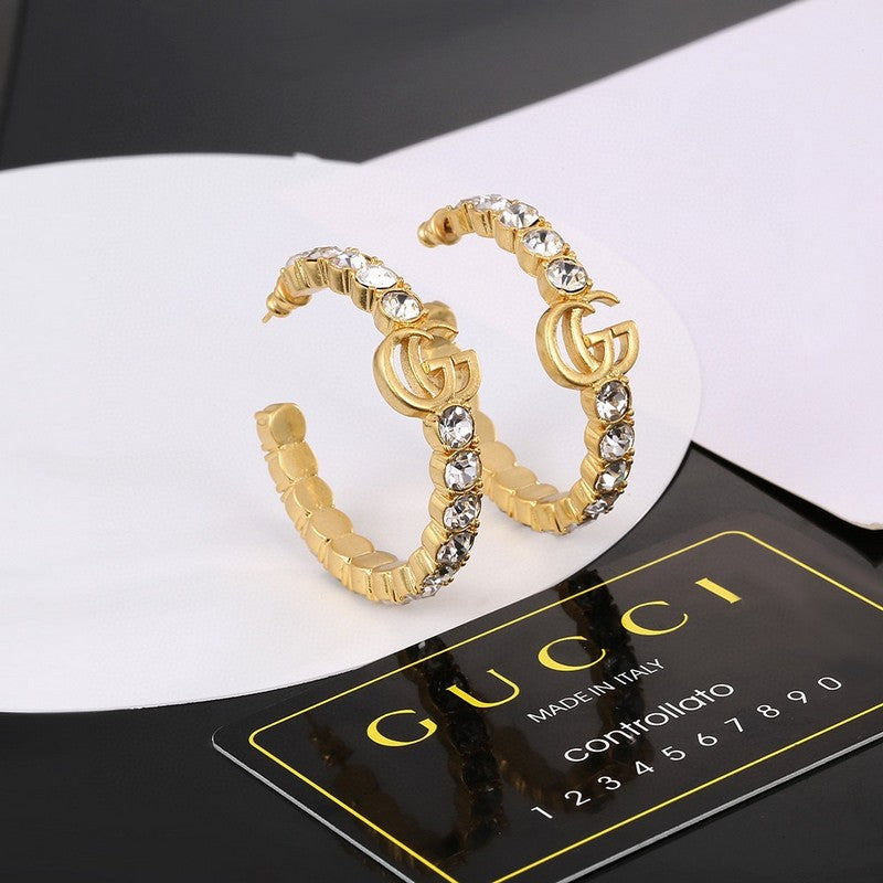 18K GG Color Crystal Earrings