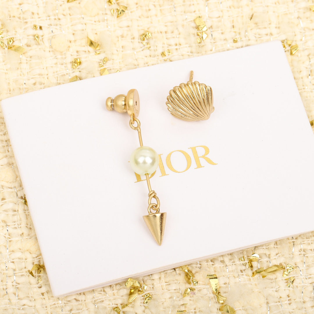 18K CD Pearl Pendant Earrings