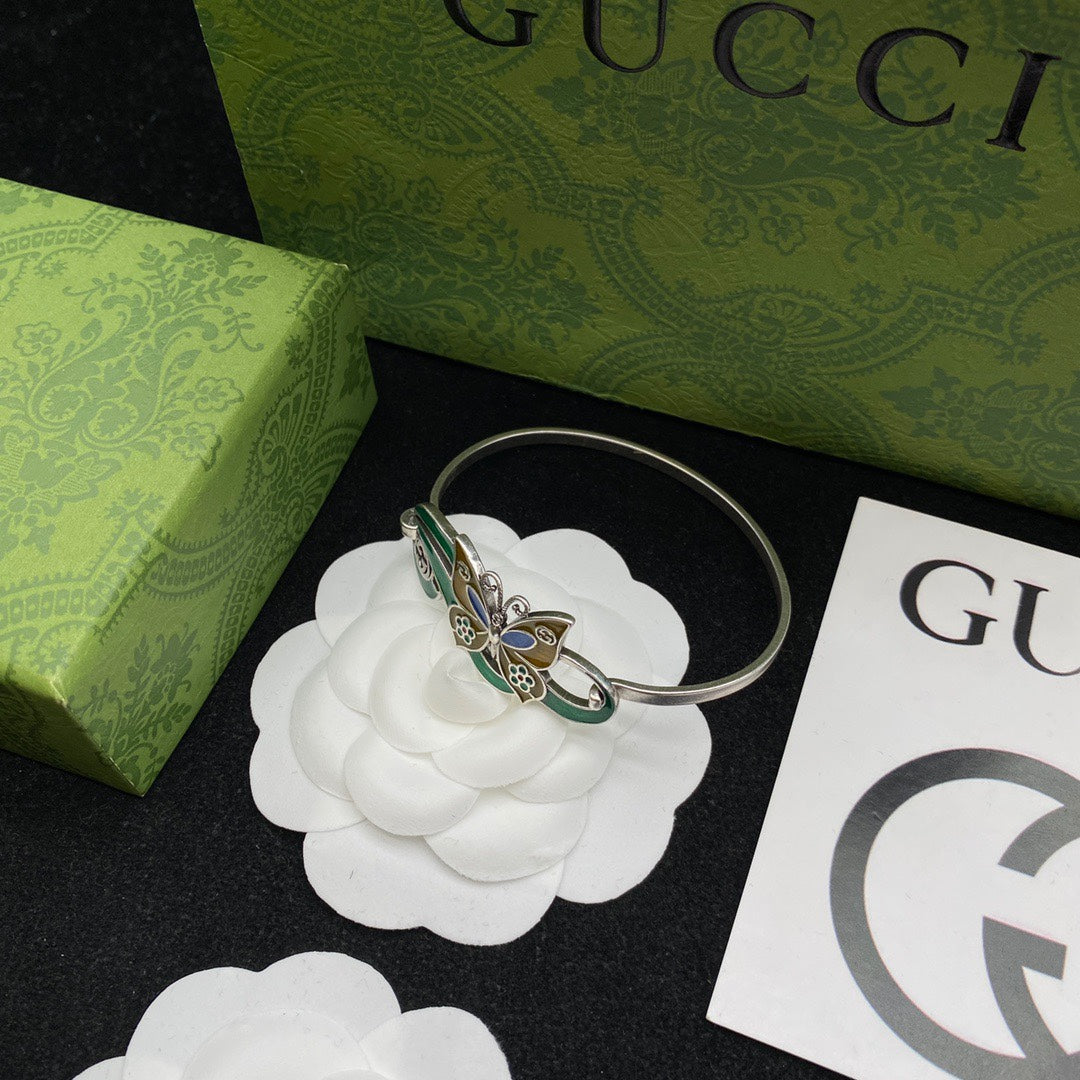 GG Interlocking G & Butterfly Bracelet