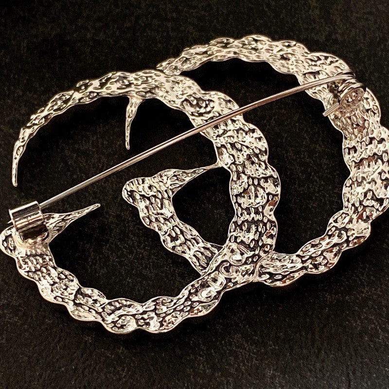 18K GG Crystal Brooch