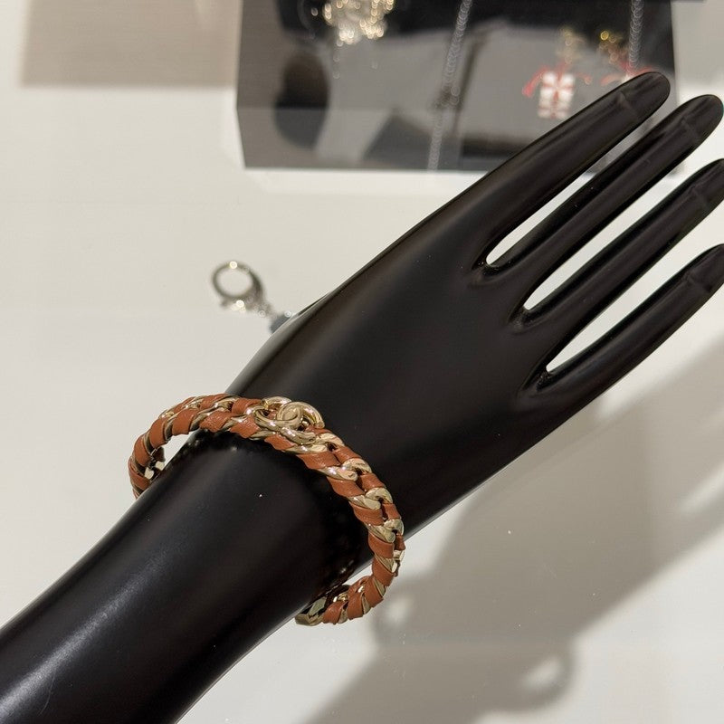 18K CC 26C Brown Open Cuff Bracelet