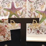 18K CD Seven Diamond Star Earrings