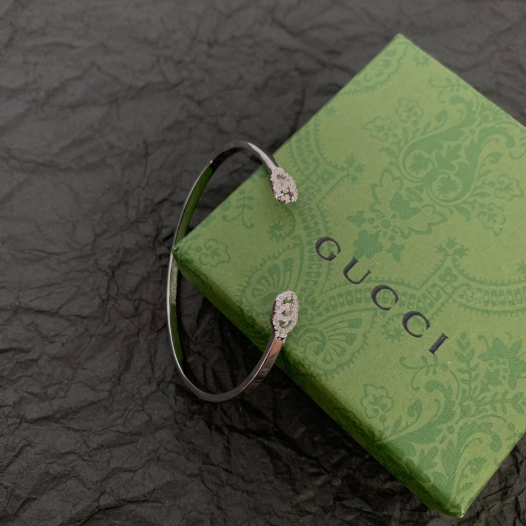 18K GG Running Diamond Cuff Bracelet