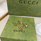 18K GG Crystal Chain Earrings