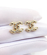 18K CC Full Crystals Earrings