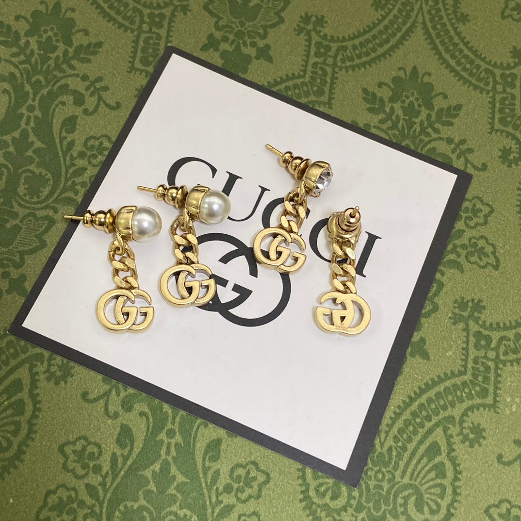 18K GG Chain Earrings