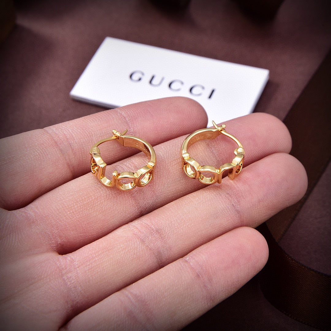 18K GG Script Earrings