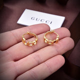18K GG Script Earrings