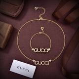 18K GG Embellished Script Letter Necklace