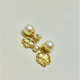 18K CD Tribales Pearl Gold Earrings