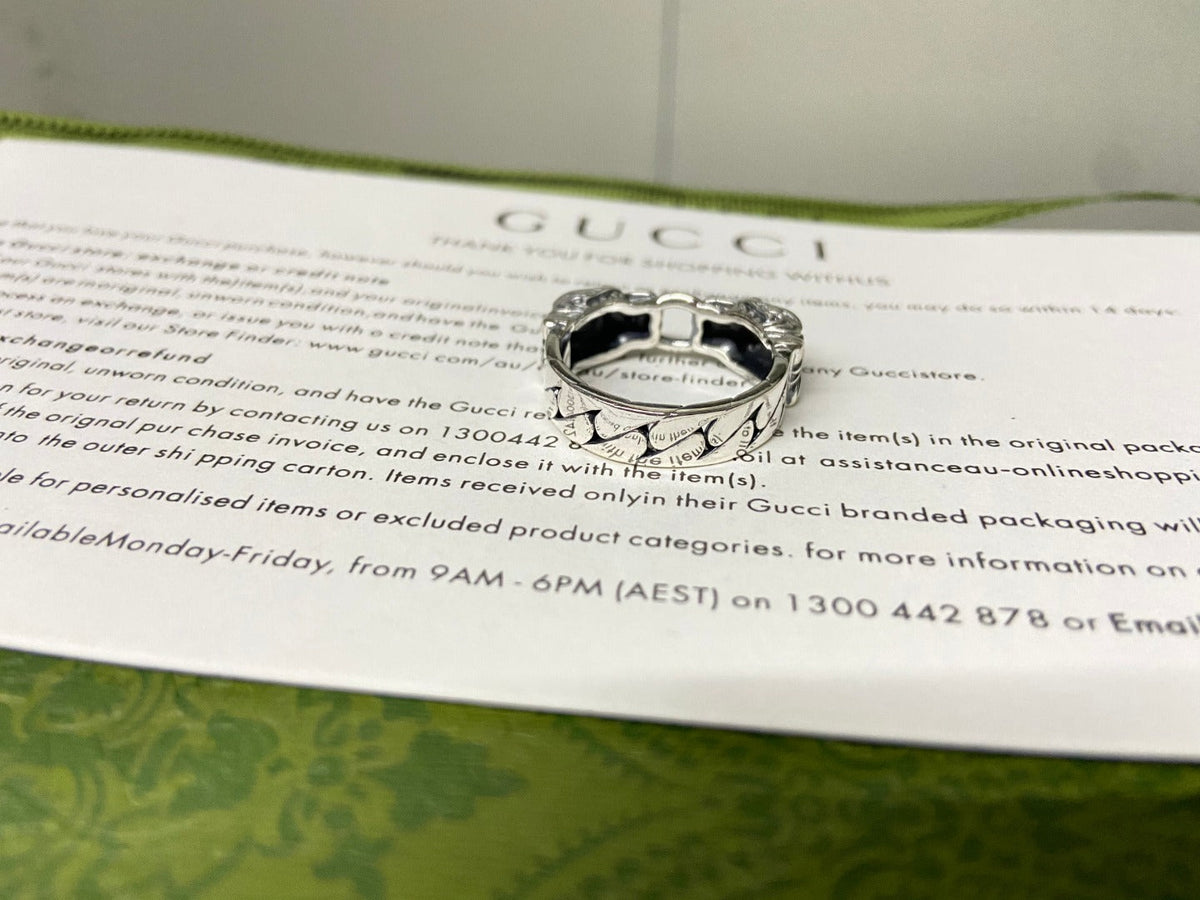 GG Tiger Head Chain Ring