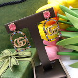 18K GG Color Crystals Earrings