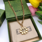 18K GG Flower Crystals Necklace