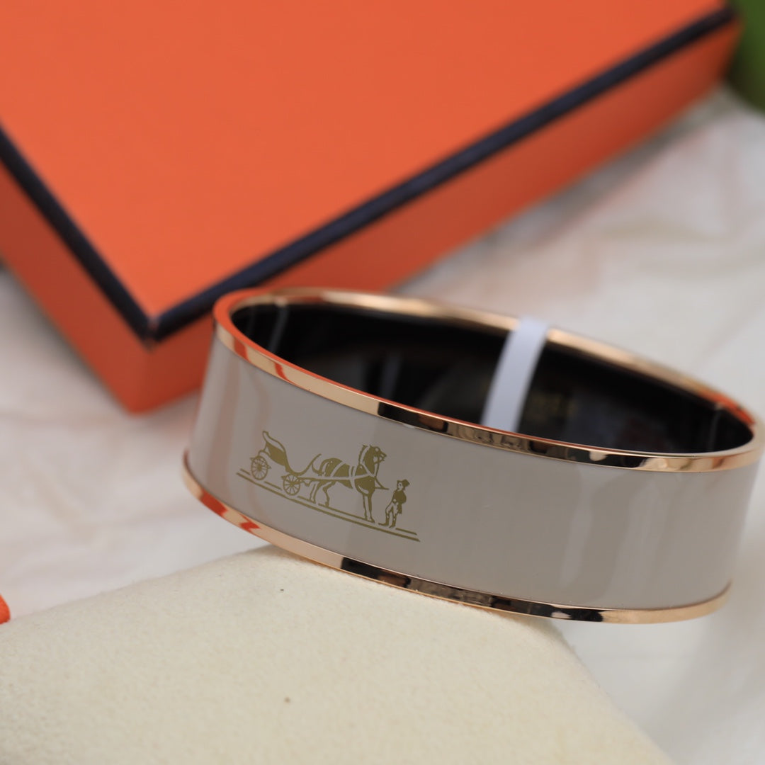 18K Enamel Cal¡§¡§che Wide Bangle H Bracelet