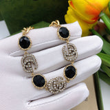 18K GG Black Stones Chain Bracelet