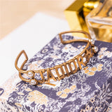 18K CD J'Adior Pearls Open Cuff Bracelet