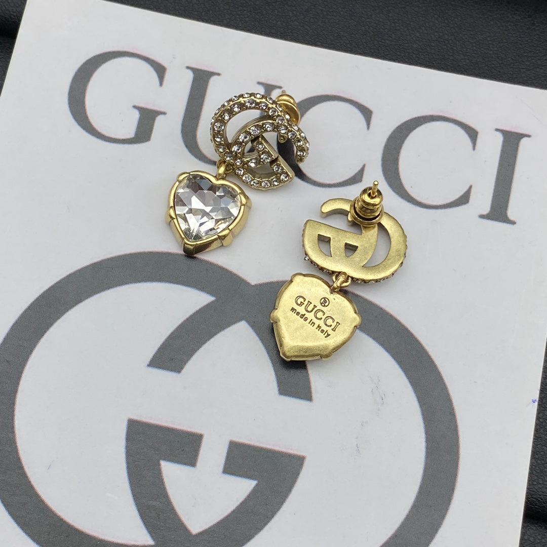 18K GG Crystal Pendant Earrings