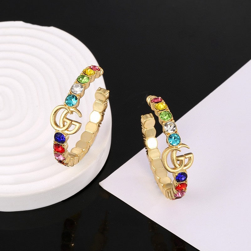 18K GG Color Crystal Earrings