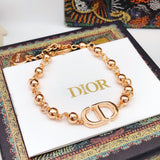 18K CD Rose Gold Beads Bracelet