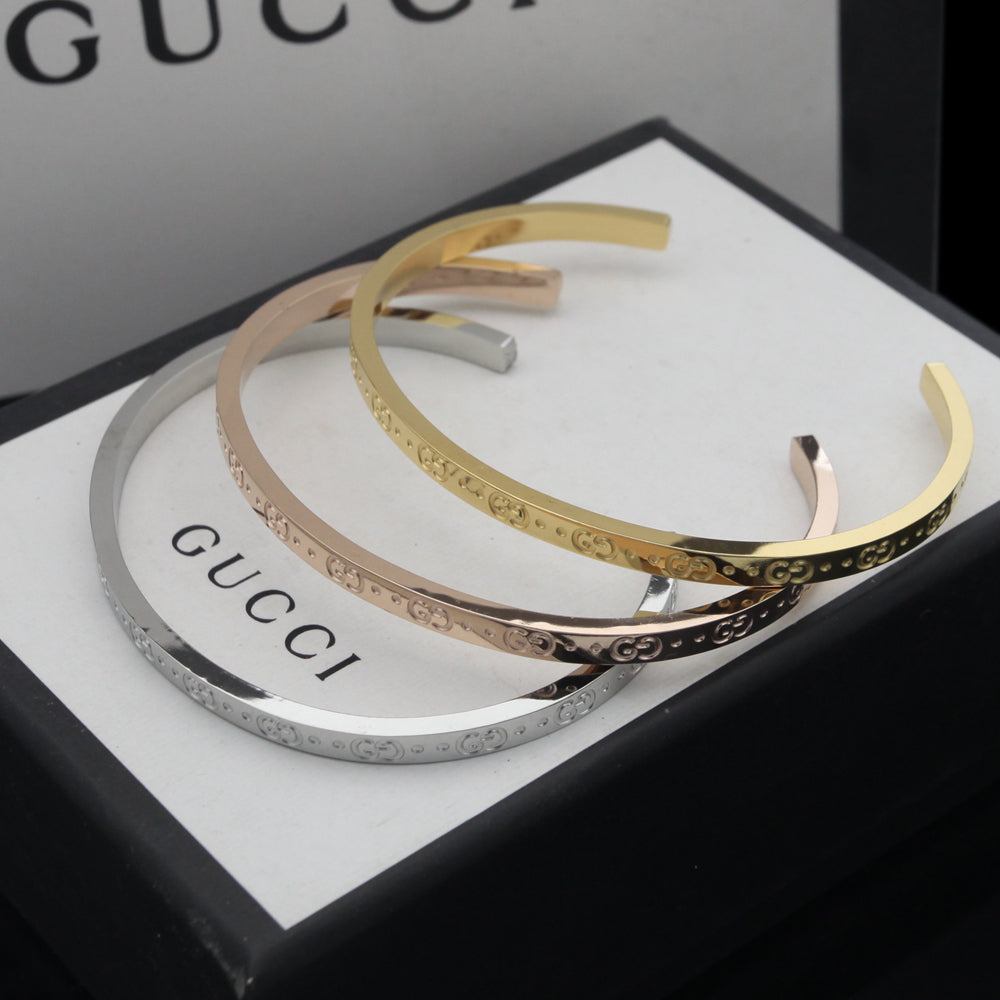 18K GG Icon Open Cuff Bracelet