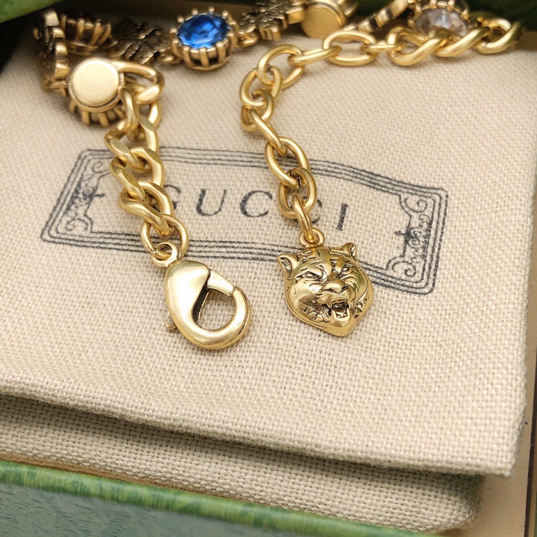 18K GG Interlocking G Crystals Bracelet