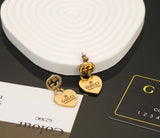 18K GG Heart Pendant Earrings