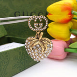 18K GG Crystal Strawberry Pendant Earrings