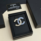 18K CC Sky Blue Diamond Brooch