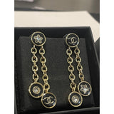 18K CC 25K Black Gold Chain Earrings