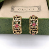 18K GG Pink Crystal Earrings