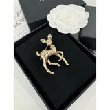 18K CC Deer Gold Brooch