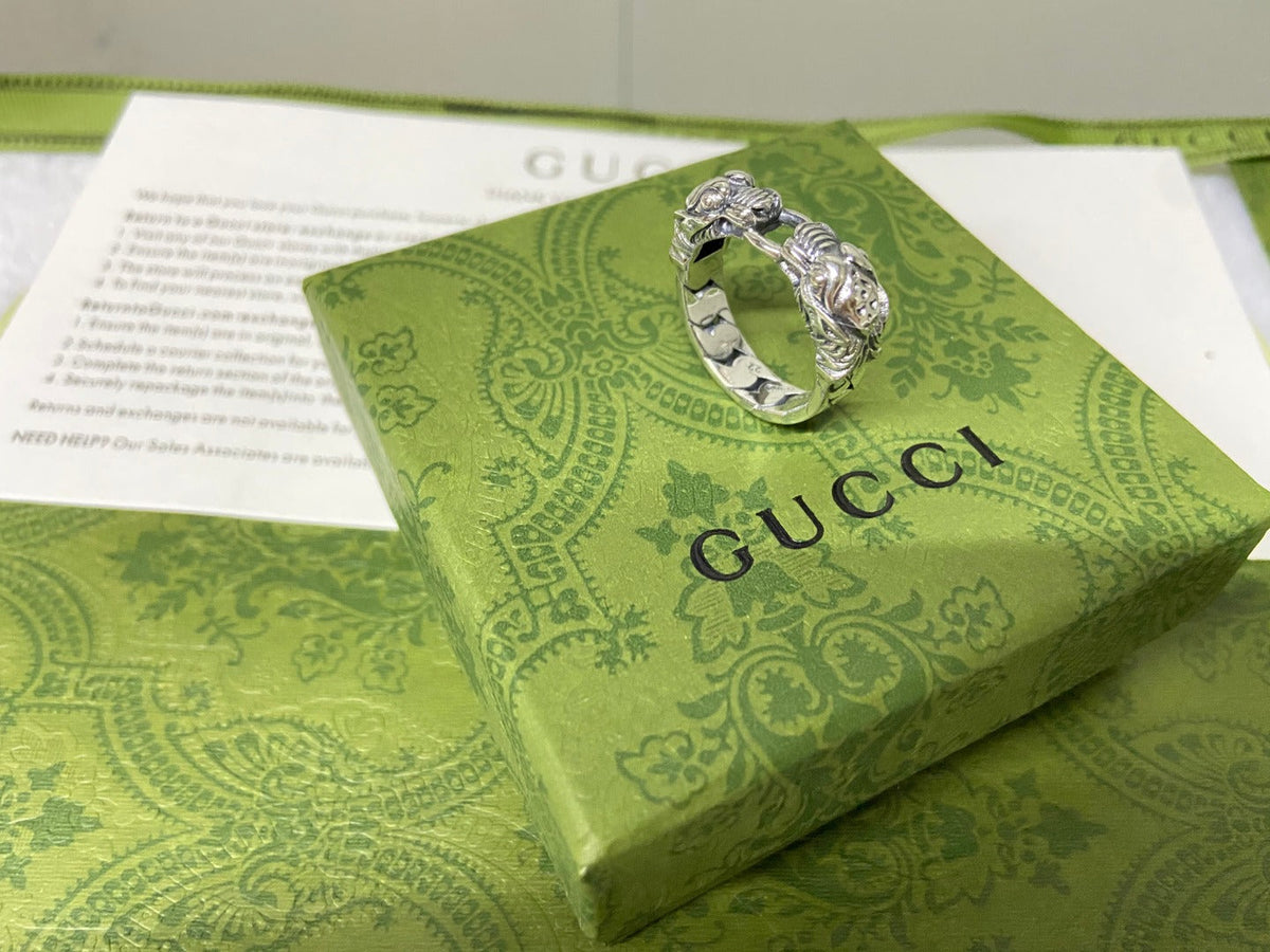 GG Tiger Head Chain Ring