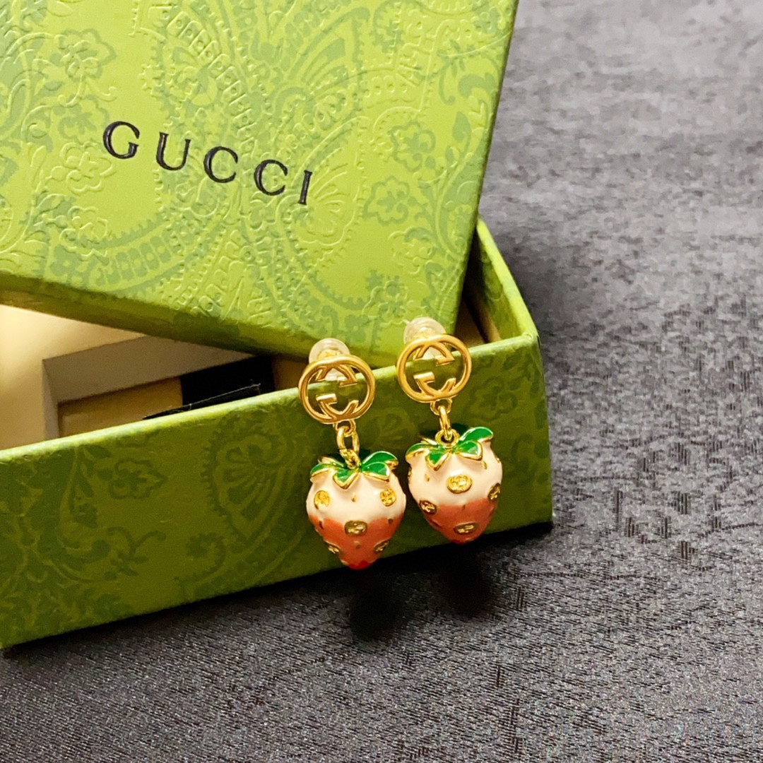 18K GG Strawberry Earrings